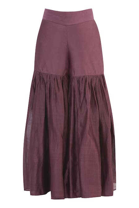 Shop_Shagun Manchanda_Purple Chanderi Silk Round Kurta Sharara Set  _Online_at_Aza_Fashions