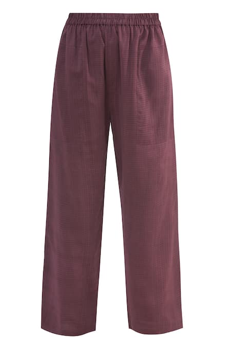 Shop_Shagun Manchanda_Purple Chanderi Silk V Neck Kurta Set  _Online_at_Aza_Fashions