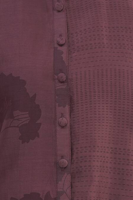 Shagun Manchanda_Purple Chanderi Silk Round Tunic  _at_Aza_Fashions