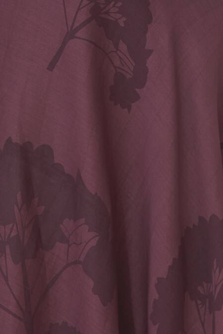 Buy_Shagun Manchanda_Purple Chanderi Silk Printed Skirt _Online_at_Aza_Fashions