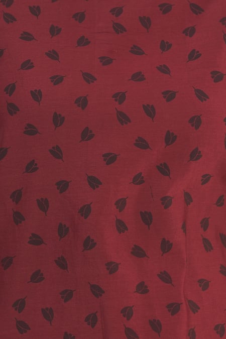 Shagun Manchanda_Maroon Chanderi Silk Round Kurta Sharara Set  _at_Aza_Fashions