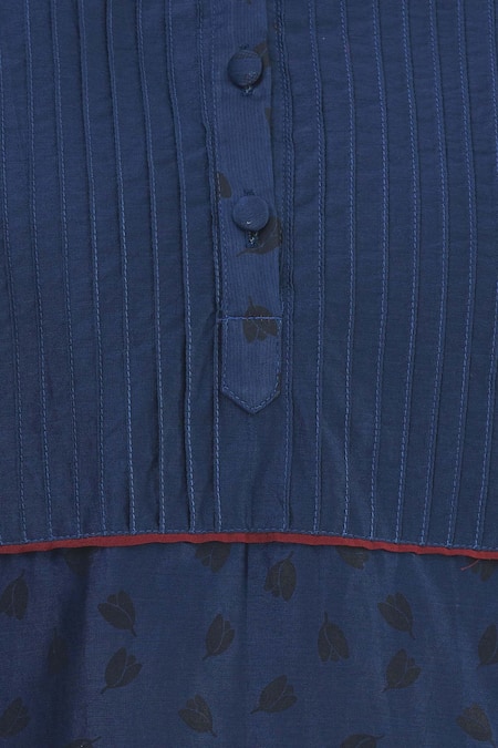 Shagun Manchanda_Blue Chanderi Silk Round Kurta Set  _at_Aza_Fashions