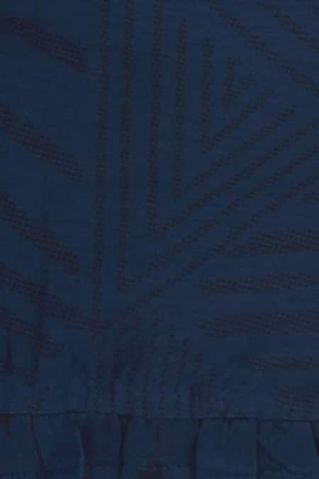 Shagun Manchanda_Blue Chanderi Silk Printed Saree  _at_Aza_Fashions