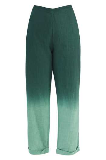 Shop Chambray & Co. Green Cotton Linen Round Kurta Set Online at Aza Fashions Shop_Chambray & Co._Green Cotton Linen Round Kurta Set_Online_at_Aza_Fashions