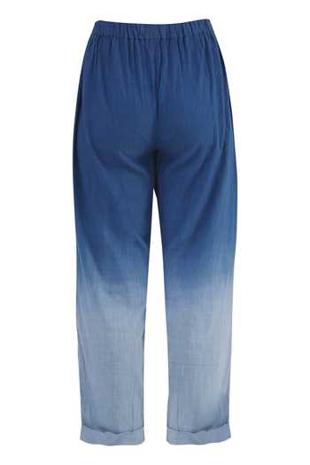 Chambray & Co._Blue Cotton Linen Pant_Online_at_Aza_Fashions