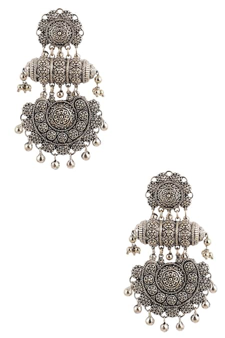 Zariin Black Antique Danglers