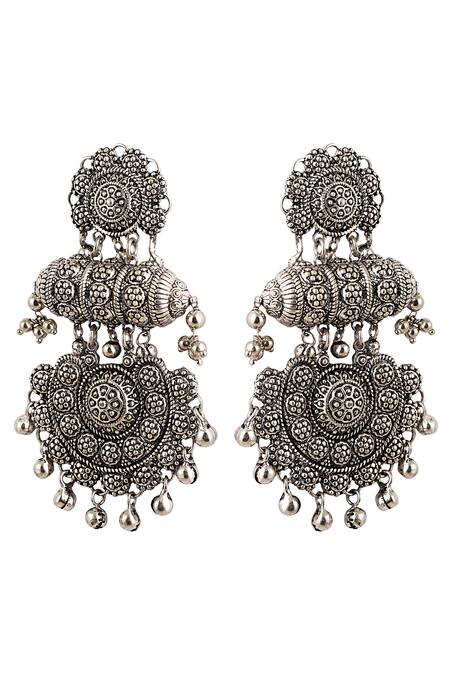 Shop_Zariin_Black Antique Danglers_at_Aza_Fashions