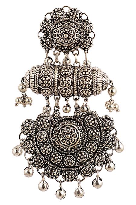 Buy_Zariin_Black Antique Danglers_Online_at_Aza_Fashions