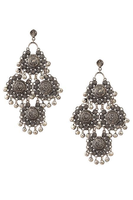 Zariin Black Antique Danglers