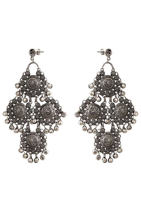 Zariin Black Antique Danglers Online at Aza Fashions Zariin_Black Antique Danglers_Online_at_Aza_Fashions