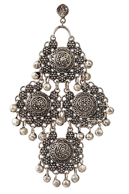 Buy Zariin Black Antique Danglers Online at Aza Fashions Buy_Zariin_Black Antique Danglers_Online_at_Aza_Fashions