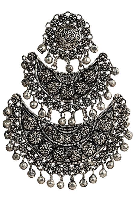 Zariin Black Antique Chandbalis Online at Aza Fashions Zariin_Black Antique Chandbalis_Online_at_Aza_Fashions