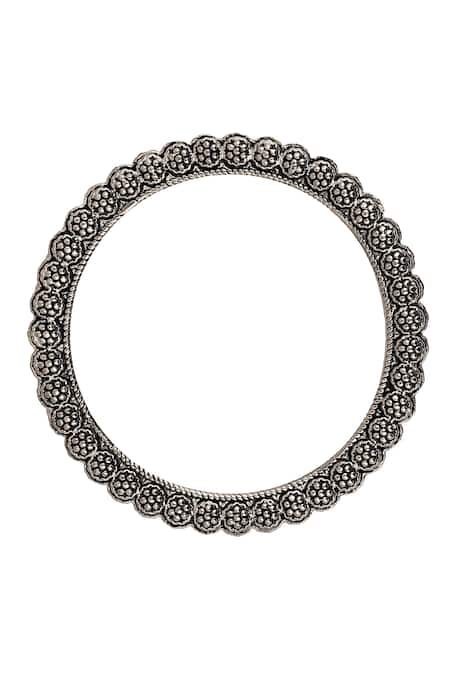 Shop Zariin Black Antique Bangle Single Pc Only at Aza Fashions Shop_Zariin_Black Antique Bangle Single Pc Only _at_Aza_Fashions