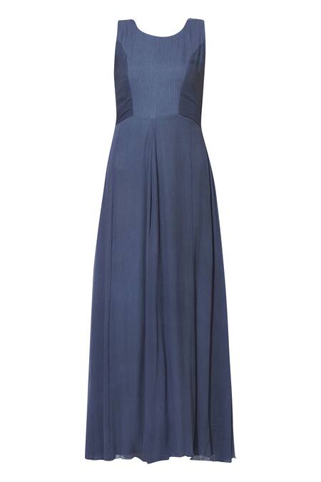 Shop Manasi Sengupta Grey Chiffon, Satin Muslin Dress Round Jacket Band Maxi With Embellished Online at Aza Fashions Shop_Manasi Sengupta_Grey Chiffon, Satin Muslin Dress Round Jacket Band Maxi With Embellished _Online_at_Aza_Fashions