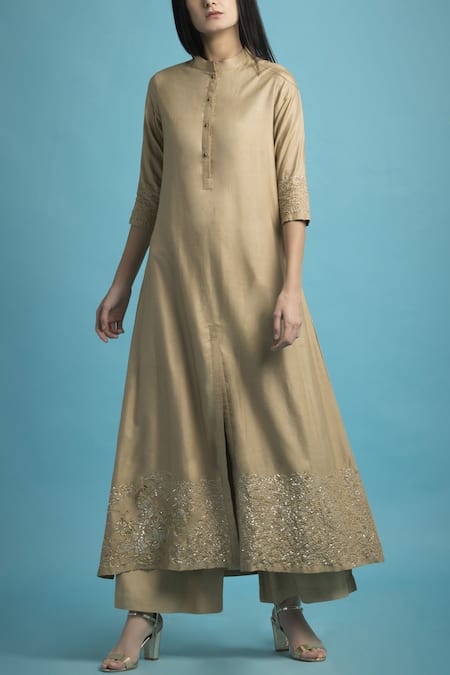 SAKSHAM & NEHARICKA Silk Kurta Palazzo Set 