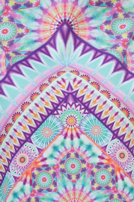 Siddhartha Bansal_Multi Color Taffeta Round Tie And Dye Dress _at_Aza_Fashions