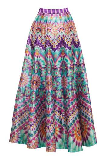 Siddhartha Bansal_Multi Color Dupion Tie Dye Maxi Skirt_Online_at_Aza_Fashions