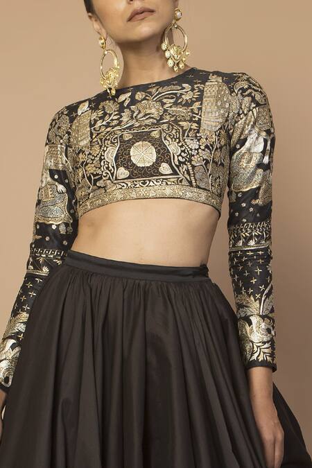 Buy Siddartha Tytler Black Tafette Flared Maxi Skirt Online at Aza Fashions Buy_Siddartha Tytler_Black Tafette Flared Maxi Skirt_Online_at_Aza_Fashions