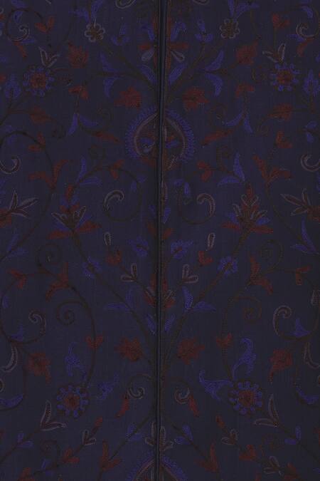 Buy_Vanshik_Blue Silk Bundi Kurta Set 