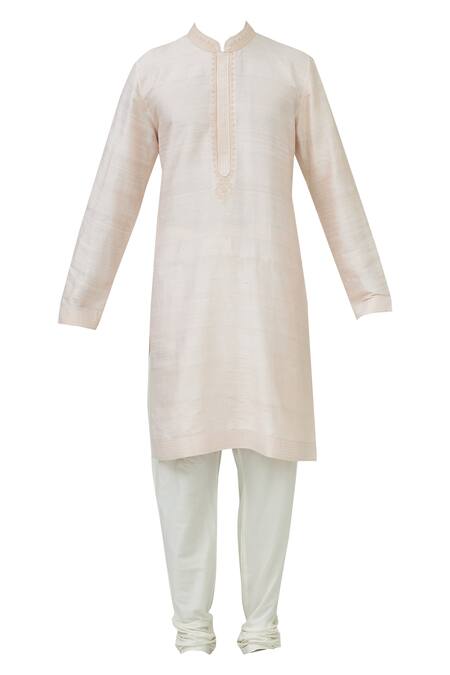 Buy_Vanshik_White Silk Bundi Kurta Set _Online_at_Aza_Fashions