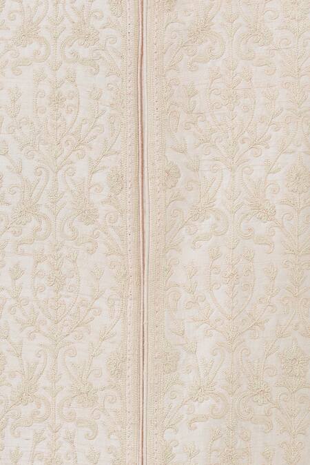 Buy_Vanshik_White Silk Bundi Kurta Set 