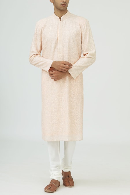 Vanshik White Chanderi Silk Kurta Set 