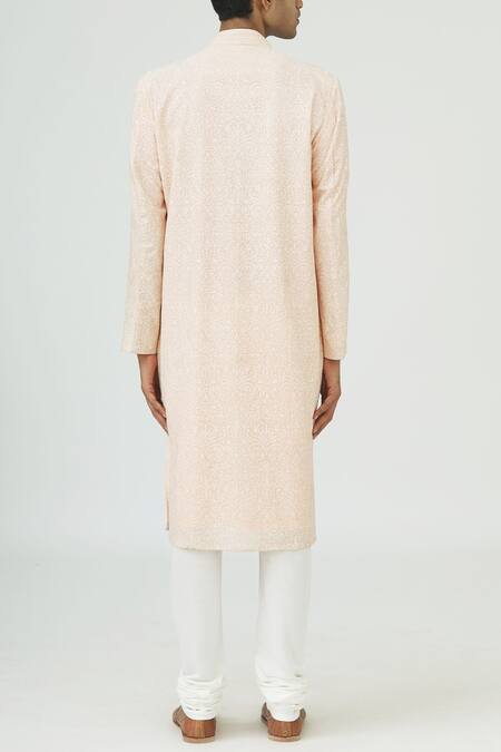 Shop Vanshik White Chanderi Silk Kurta Set at Aza Fashions Shop_Vanshik_White Chanderi Silk Kurta Set _at_Aza_Fashions