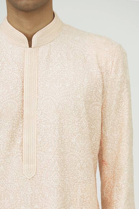 Vanshik White Chanderi Silk Kurta Set at Aza Fashions Vanshik_White Chanderi Silk Kurta Set _at_Aza_Fashions