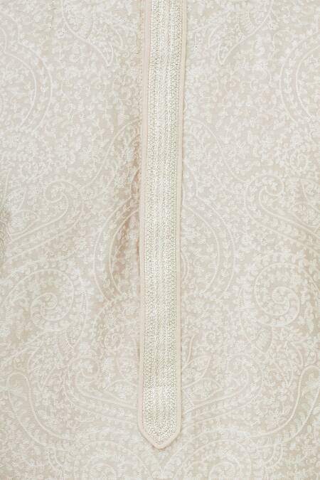 Buy Vanshik Off White Chanderi Silk Kurta Set Buy_Vanshik_Off White Chanderi Silk Kurta Set