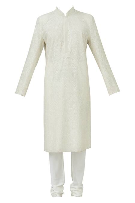 Buy Vanshik Off White Chanderi Silk Kurta Set Online at Aza Fashions Buy_Vanshik_Off White Chanderi Silk Kurta Set _Online_at_Aza_Fashions