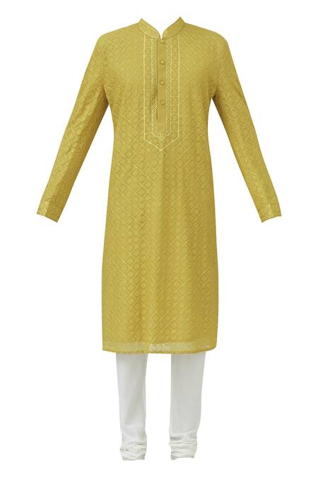 Buy Vanshik Yellow Georgette Embroidered Kurta Set Online at Aza Fashions Buy_Vanshik_Yellow Georgette Embroidered Kurta Set _Online_at_Aza_Fashions