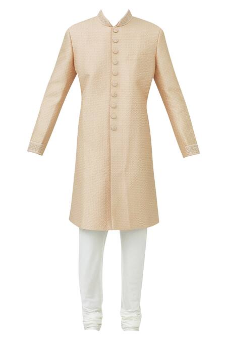 Buy Vanshik Pink Jacquard Silk Sherwani Set Online at Aza Fashions Buy_Vanshik_Pink Jacquard Silk Sherwani Set _Online_at_Aza_Fashions