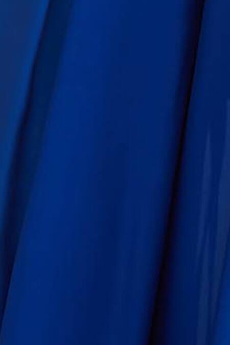 Mandira Wirk - Indian Blue Chanderi, Georgette Round Cape Palazzo Set at Aza Fashions Mandira Wirk - Indian_Blue Chanderi, Georgette Round Cape Palazzo Set _at_Aza_Fashions