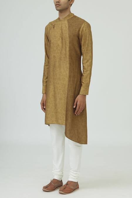 Buy Dhruv Vaish Yellow Cotton Silk Printed Kurta Set Online at Aza Fashions Buy_Dhruv Vaish_Yellow Cotton Silk Printed Kurta Set_Online_at_Aza_Fashions