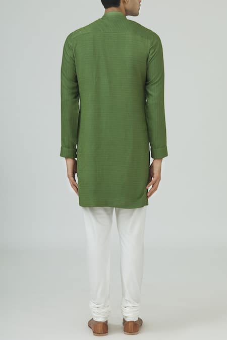 Shop Dhruv Vaish Green Textured Kurta Set at Aza Fashions Shop_Dhruv Vaish_Green Textured Kurta Set_at_Aza_Fashions