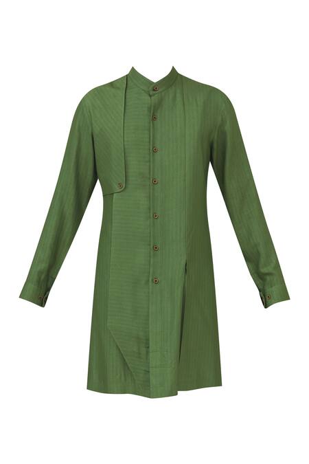 Shop Dhruv Vaish Green Textured Kurta Set Online at Aza Fashions Shop_Dhruv Vaish_Green Textured Kurta Set_Online_at_Aza_Fashions