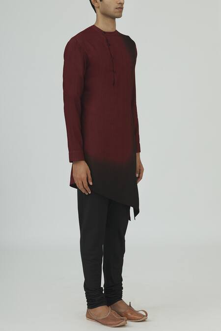 Dhruv Vaish Black Silk, Terry Dyed Kurta Set Online at Aza Fashions Dhruv Vaish_Black Silk, Terry Dyed Kurta Set _Online_at_Aza_Fashions