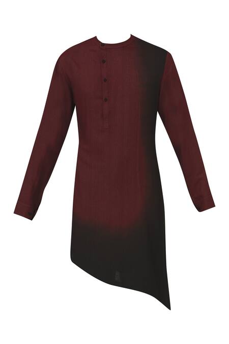 Shop Dhruv Vaish Black Silk, Terry Dyed Kurta Set Online at Aza Fashions Shop_Dhruv Vaish_Black Silk, Terry Dyed Kurta Set _Online_at_Aza_Fashions