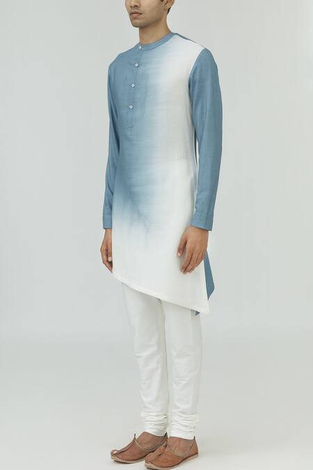 Buy Dhruv Vaish Blue Silk, Terry Dyed Kurta Set Online at Aza Fashions Buy_Dhruv Vaish_Blue Silk, Terry Dyed Kurta Set _Online_at_Aza_Fashions