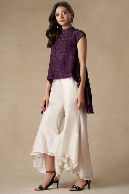 Buy Twenty Nine Purple Silk Round Bandhani Top Online at Aza Fashions Buy_Twenty Nine_Purple Silk Round Bandhani Top _Online_at_Aza_Fashions