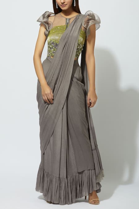 Babita Malkani Embellished Pre-Draped Saree 