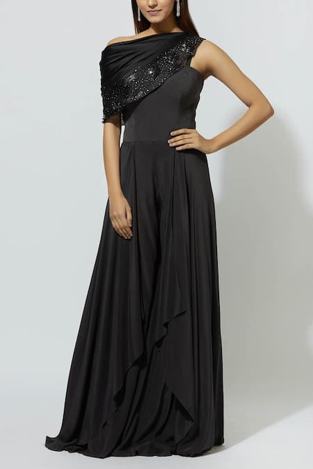 Babita Malkani Embellished Cape Jumpsuit 
