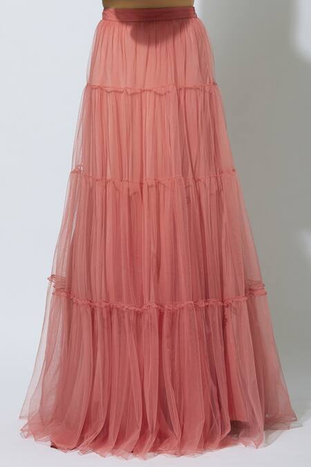 Shop_Babita Malkani_Pink Organza, Net Round Embellished Lehenga Set_Online_at_Aza_Fashions