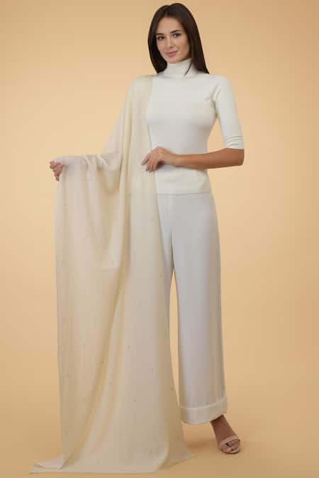 Buy_Talking Threads_Off White Embroidered Pashmina Stole_Online_at_Aza_Fashions