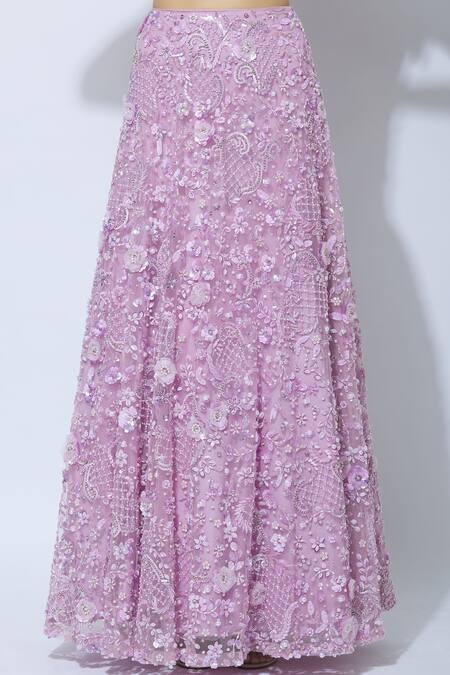 Shop_Nadine Dhody_Purple Embellished Lehenga Set_Online_at_Aza_Fashions