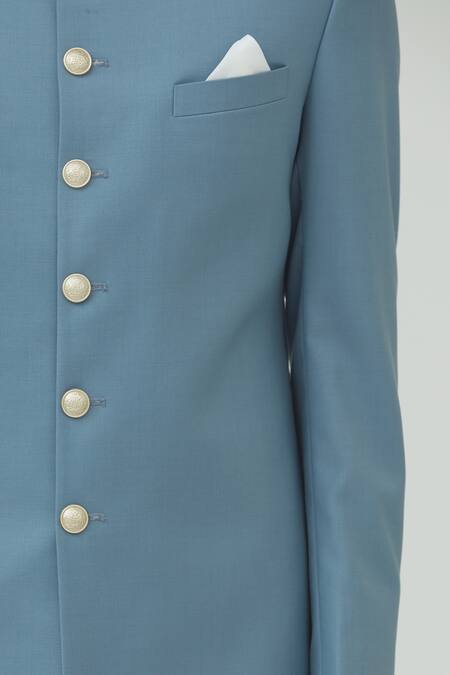 Buy_Mapxencars_Blue Silk Sherwani Set