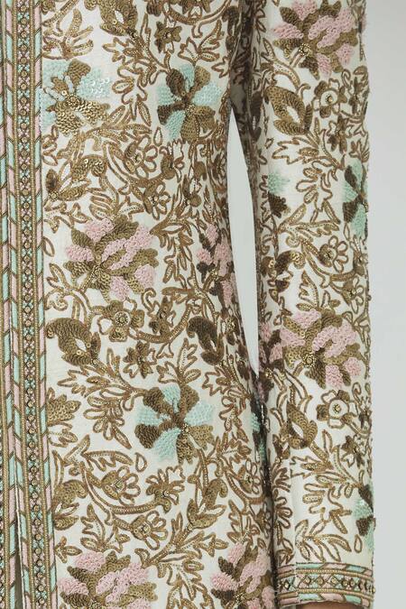 Mapxencars_White Silk Sherwani Set_at_Aza_Fashions