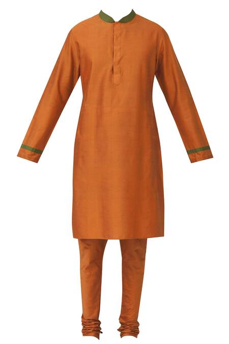 Buy_Mapxencars_Green Silk Bundi Kurta Set_Online_at_Aza_Fashions