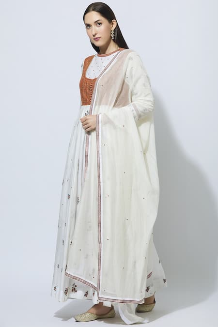 Virtuoso by Mekha and Anurag Chanderi Anarkali with Dupatta 