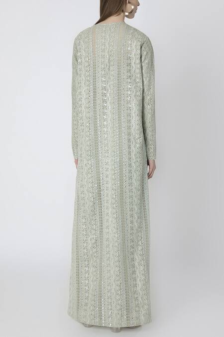 Shop Masaba Green Silk Embroidered Cape Dhoti Pant Set at Aza Fashions Shop_Masaba_Green Silk Embroidered Cape Dhoti Pant Set_at_Aza_Fashions